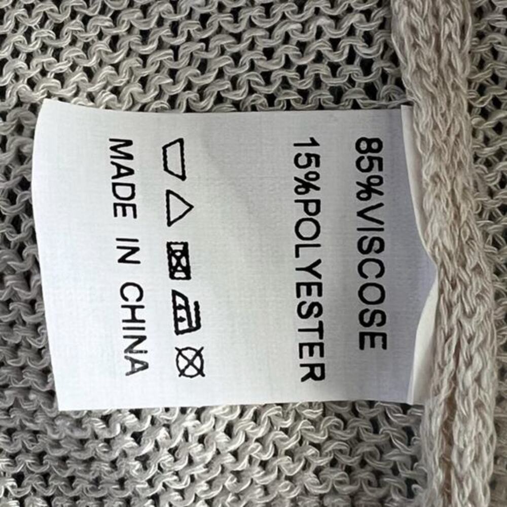 Little Lies Side Slit Cream Crewneck Knit Pullover Sweater - Picture 6 of 6